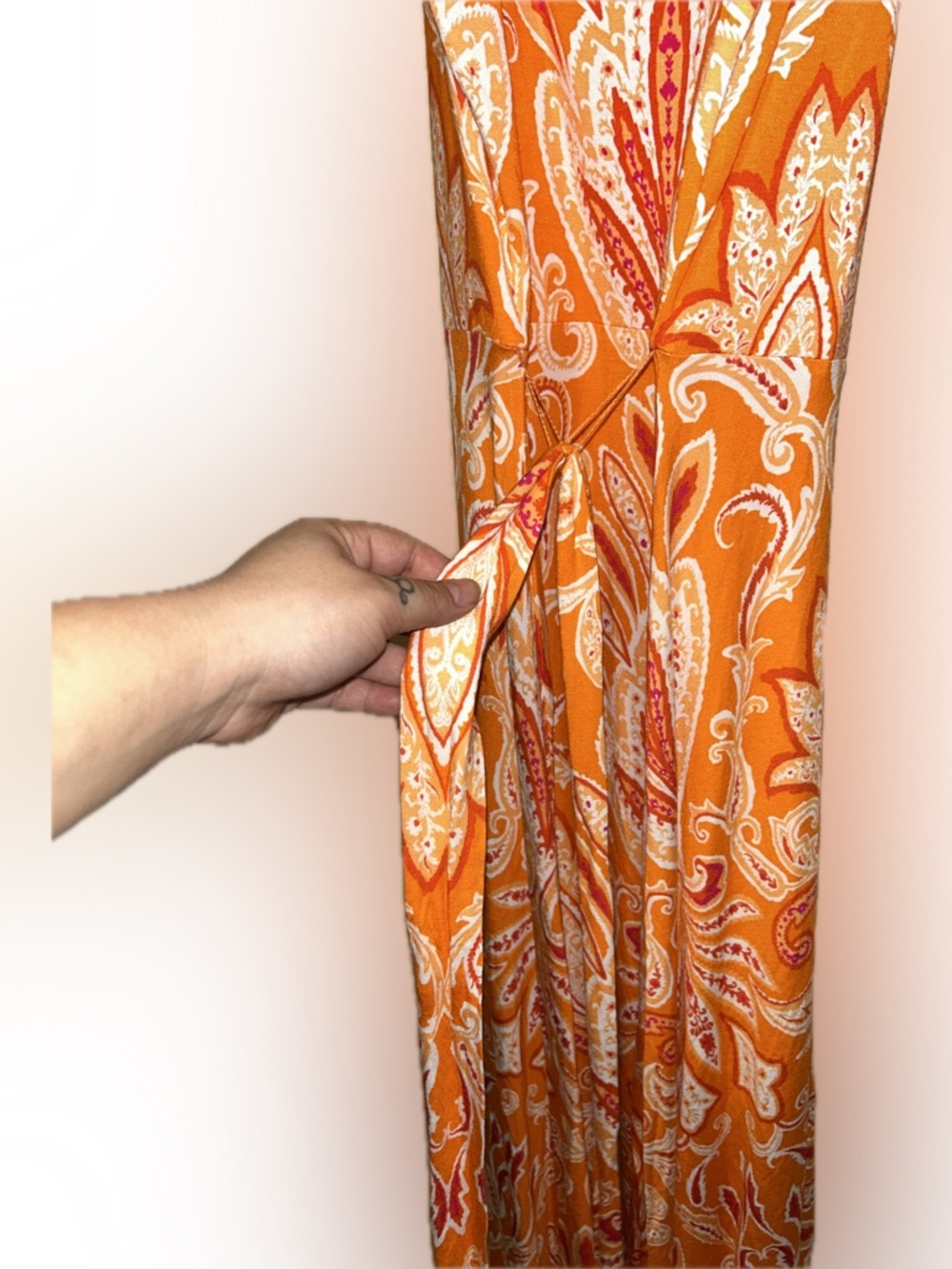 🔥5/$35🔥Loft Paisly Dress- Size L - Picture 8 of 12